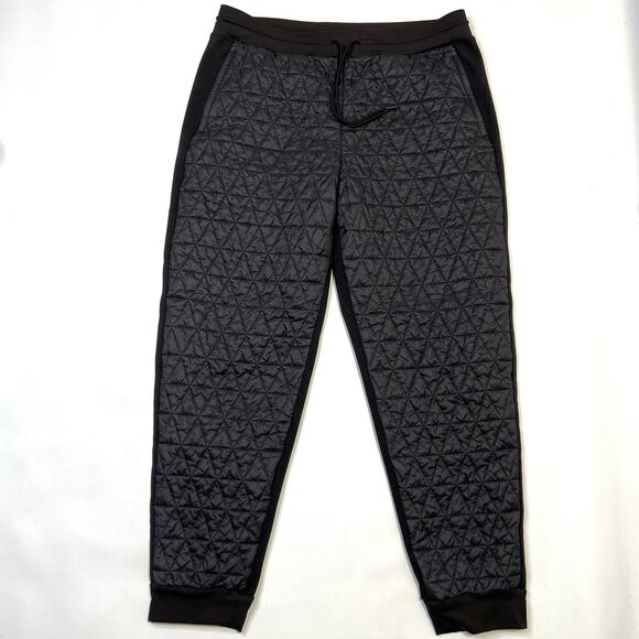 $149 ATHLETA Women's 14 Solstice Jogger Quilted Puffy Pants Black Pockets 467123 - Picture 1 of 10